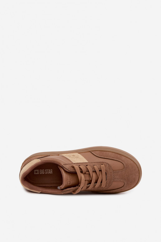 Sneakers voor dames met platform Big Star UU274015 in bruine kleur
