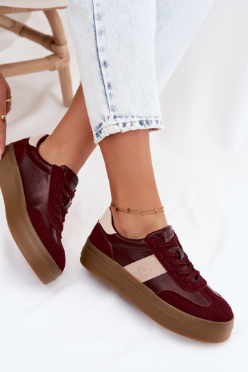 Sneakers model schoenen Dames met platform Big Star UU274013 bordeaux
