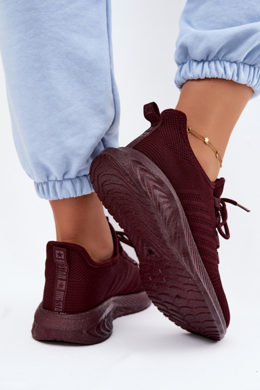 Instap sportschoenen voor dames Big Star UU274053 in bordeaux kleur