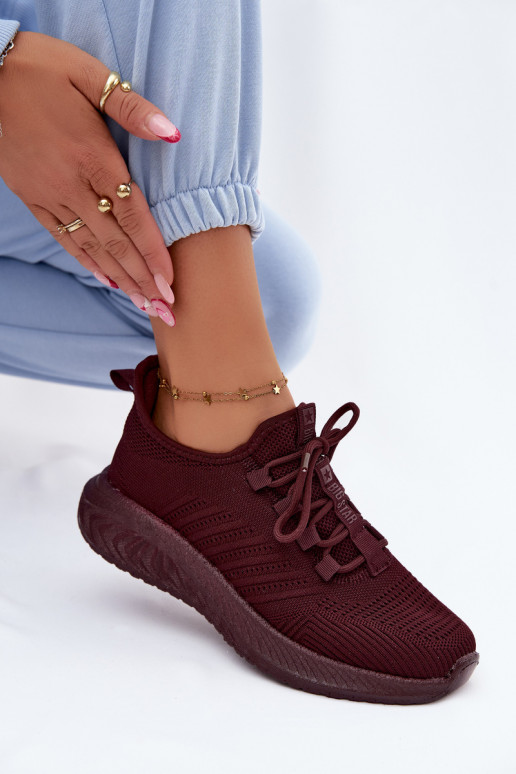 Instap sportschoenen voor dames Big Star UU274053 in bordeaux kleur