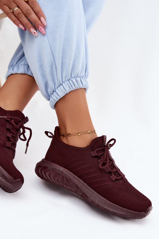 Instap sportschoenen voor dames Big Star UU274053 in bordeaux kleur
