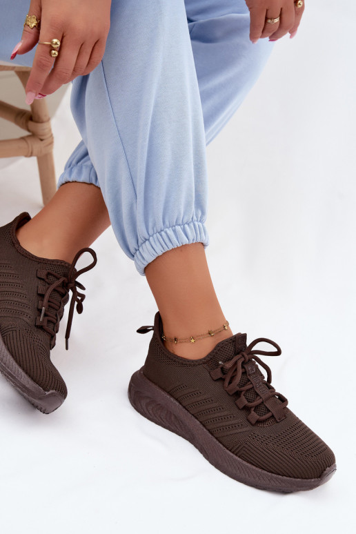 Instap sportschoenen voor dames Big Star UU274055 w kolorze czekoladowym