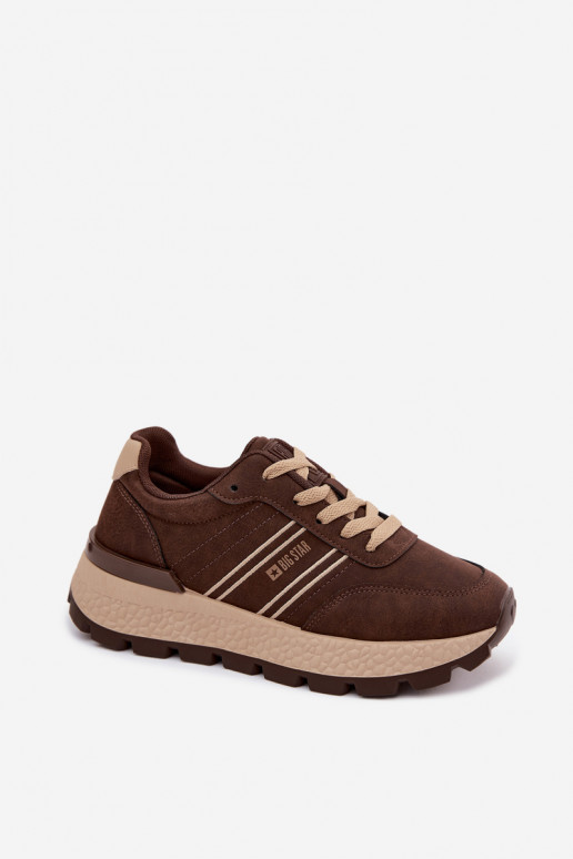 Sneakers voor dames met platform Big Star UU274040 w kolorze czekoladowym
