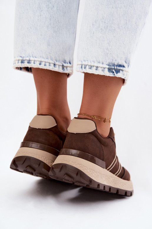 Sneakers voor dames met platform Big Star UU274040 w kolorze czekoladowym
