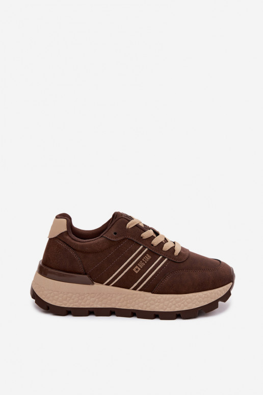 Sneakers voor dames met platform Big Star UU274040 w kolorze czekoladowym