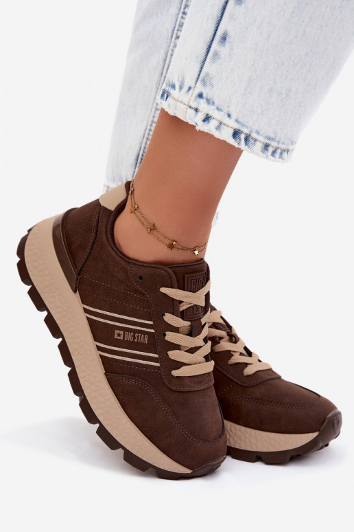 Sneakers voor dames met platform Big Star UU274040 w kolorze czekoladowym
