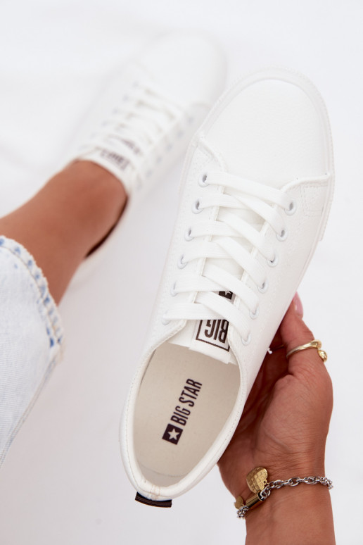 Witte dames sneakers van faux leather Big Star TT274960