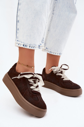 Dames sneakers met platform en decoratieve veters Big Star UU274004 2
