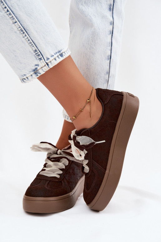 Dames sneakers met platform en decoratieve veters Big Star UU274004