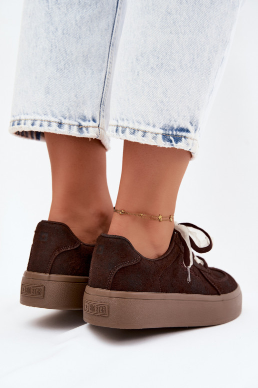 Dames sneakers met platform en decoratieve veters Big Star UU274004