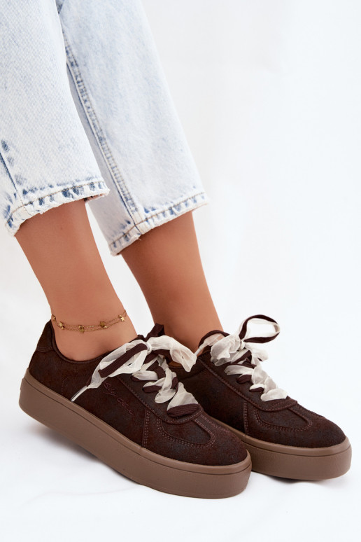 Dames sneakers met platform en decoratieve veters Big Star UU274004
