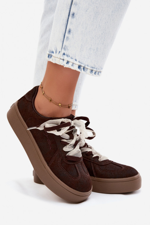 Dames sneakers met platform en decoratieve veters Big Star UU274004