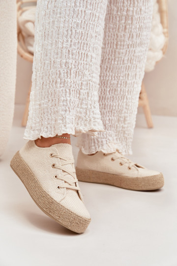 Beige platform casual schoenen Princa 2