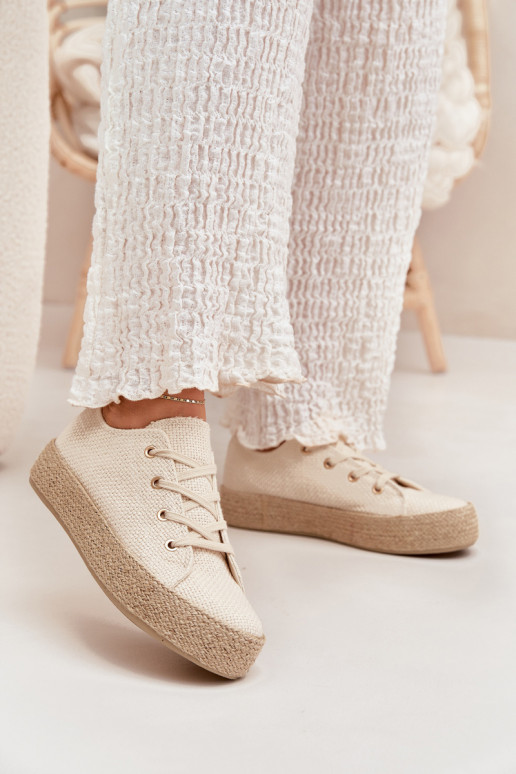 Beige platform casual schoenen Princa