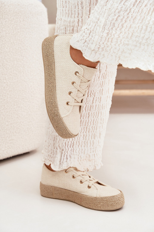 Beige platform casual schoenen Princa
