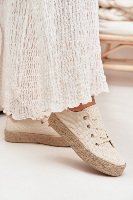 Beige platform casual schoenen Princa