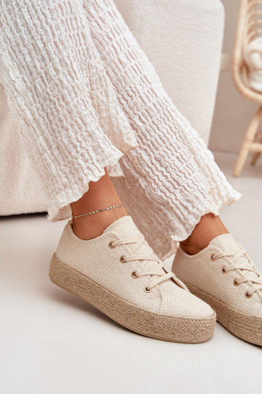 Beige platform casual schoenen Princa