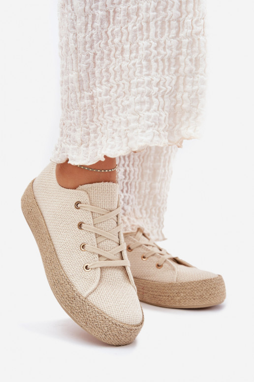 Beige platform casual schoenen Princa
