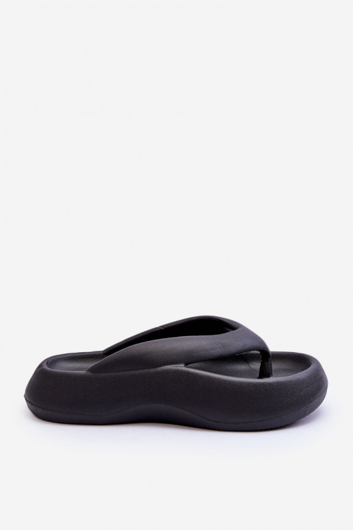 Zwarte dames slippers met schuim