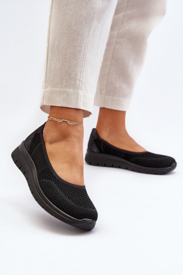 Zwarte ballerina's met platform Aviaba