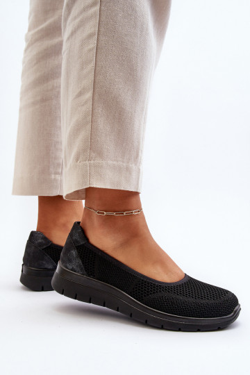 Zwarte ballerina's met platform Aviaba 2