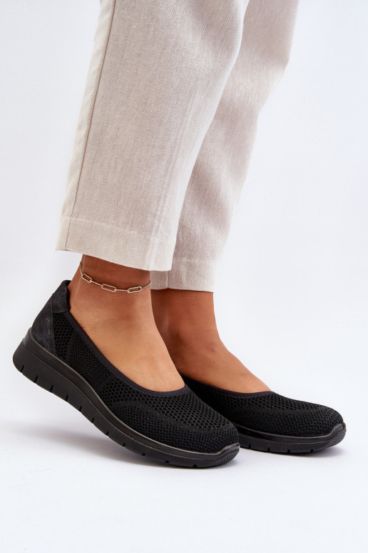 Zwarte ballerina's met platform Aviaba