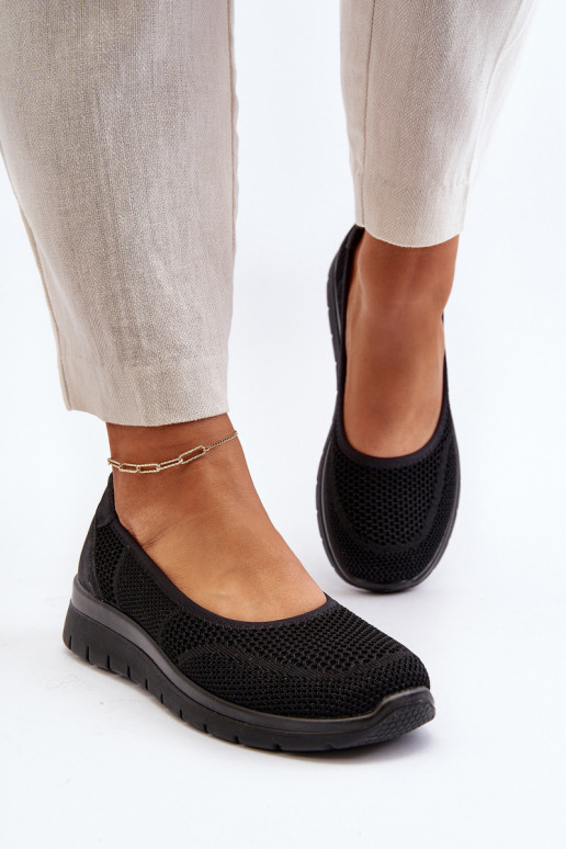 Zwarte ballerina's met platform Aviaba
