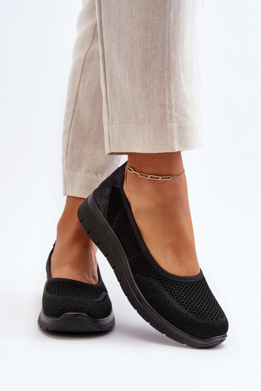 Zwarte ballerina's met platform Aviaba