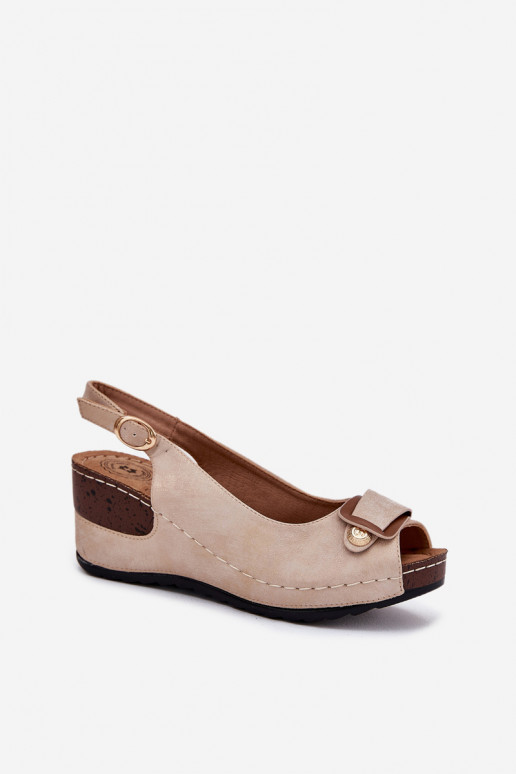 Zand- en gouden lichte platformsandalen Comfort Shoes Efravia