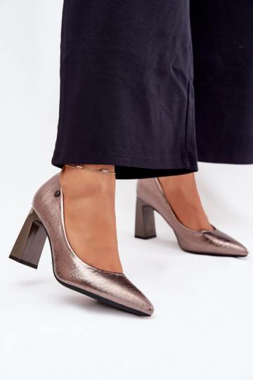 Grijze hoge hakken schoenen Vinceza 62252