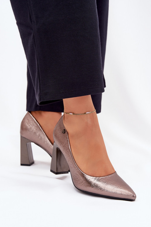 Grijze hoge hakken schoenen Vinceza 62252