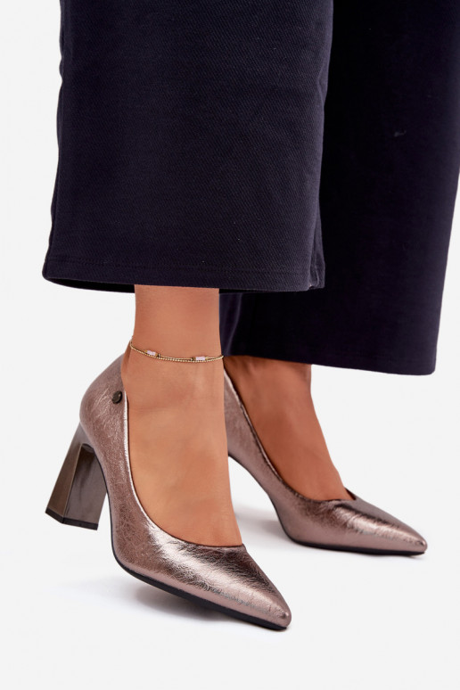 Grijze hoge hakken schoenen Vinceza 62252