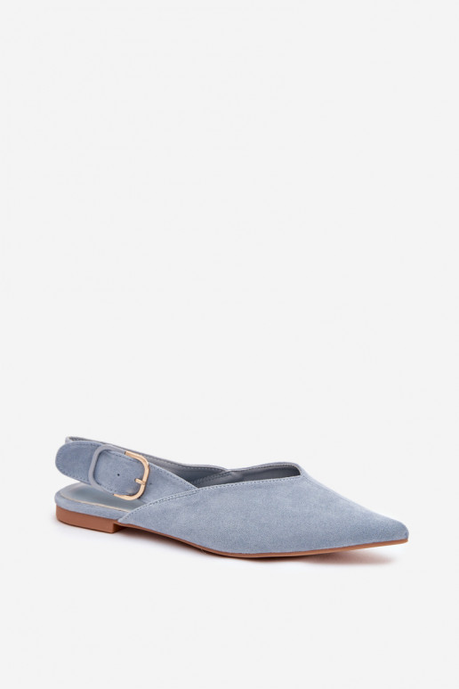 Blauwe dames ballerina's met gespen Tanelia