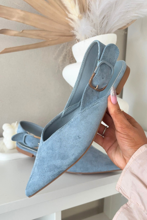 Blauwe dames ballerina's met gespen Tanelia