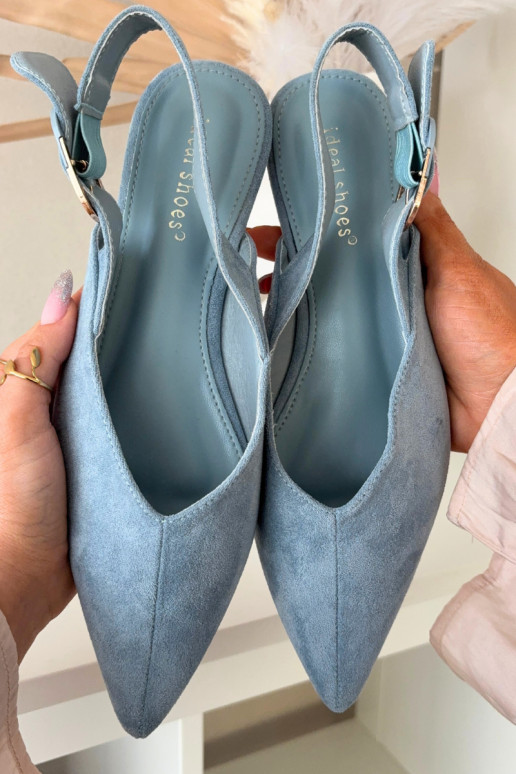 Blauwe dames ballerina's met gespen Tanelia