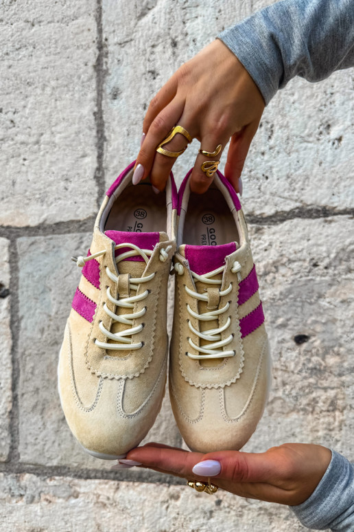 Gele suède sneakers Cuddla