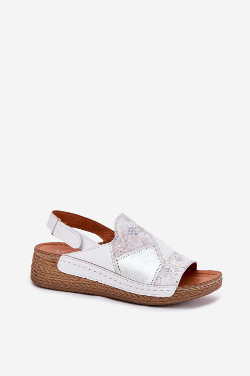 Witte dames sandalen met platform Braid Tai turiciejka L7067-11