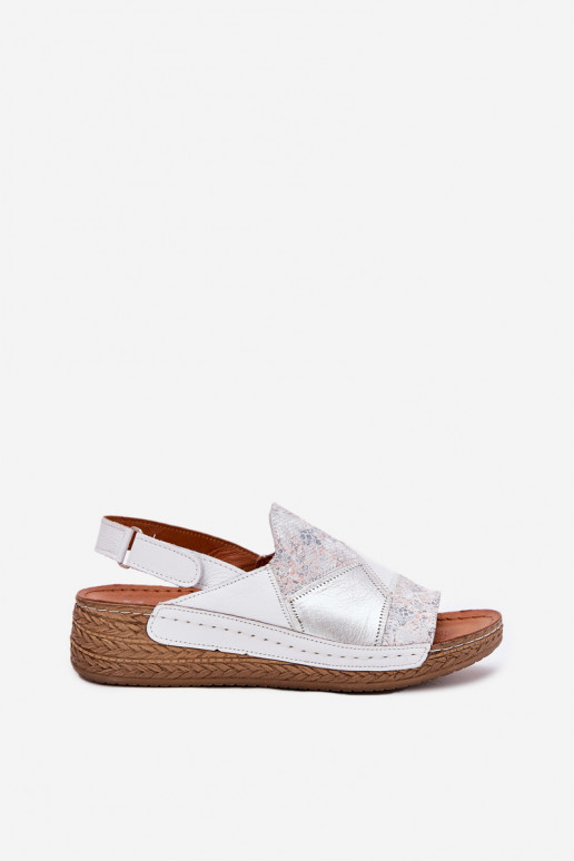 Witte dames sandalen met platform Braid Tai turiciejka L7067-11