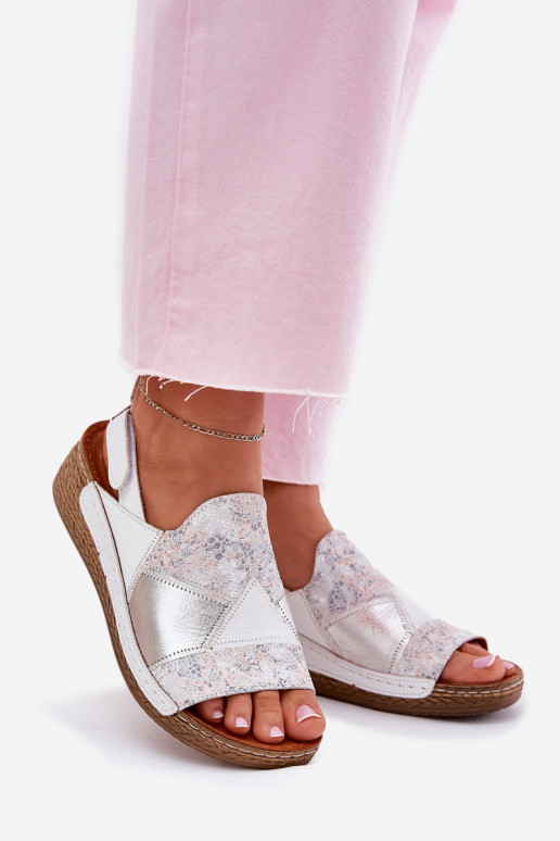 Witte dames sandalen met platform Braid Tai turiciejka L7067-11