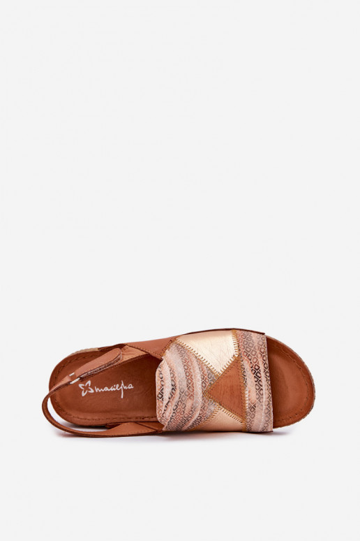 Bruine dames sandalen met platform Braid Tai turiciejka L7067-29