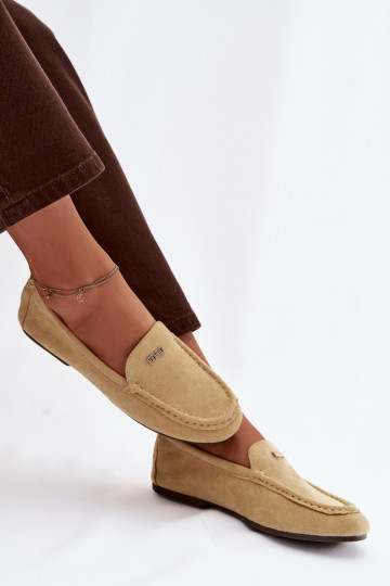 Gele dames mocassins met gouden details Sarivelle 2