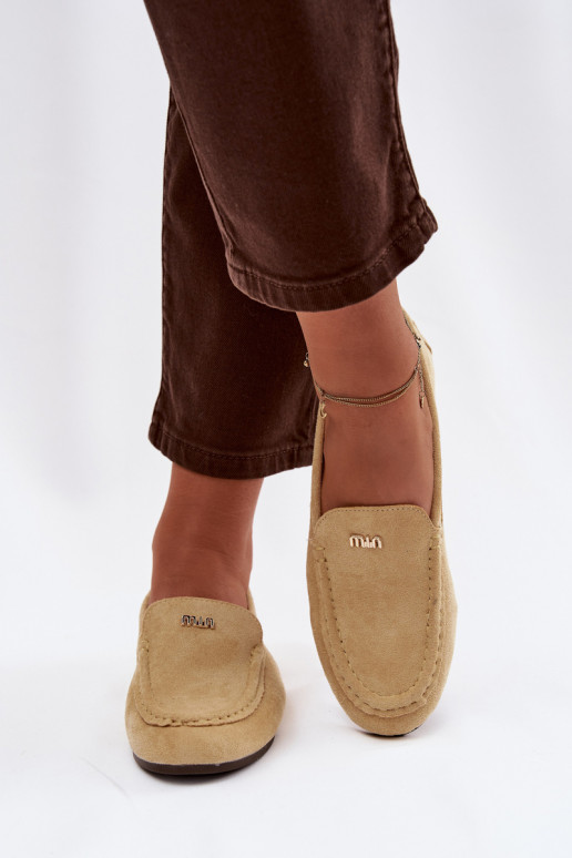Gele dames mocassins met gouden details Sarivelle