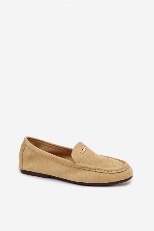 Gele dames mocassins met gouden details Sarivelle