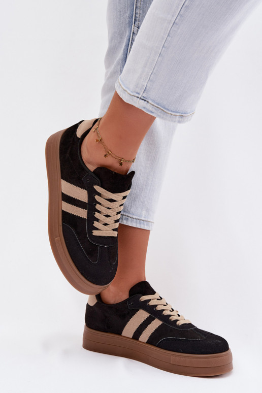 Zwarte sportschoenen met platform Giselia