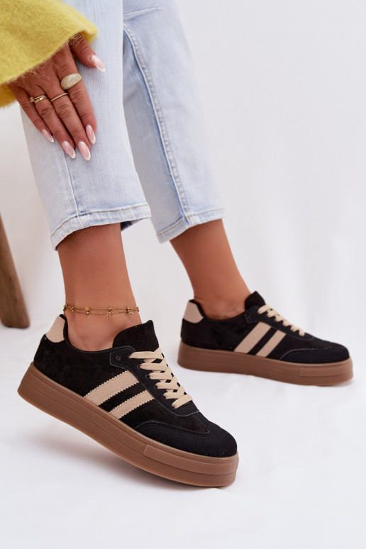 Zwarte sportschoenen met platform Giselia