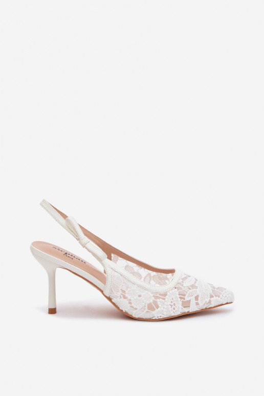 Dames sandalen met dunne hakken met kant Initte kleur Pelivelle