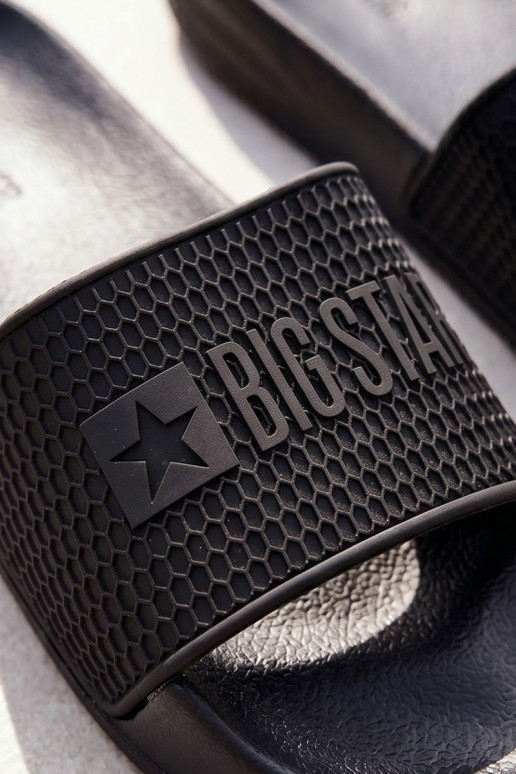 heren slippers op lichte zool Big Star SS174356 in zwart