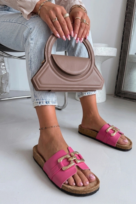 Roze klompen met decoratieve gesp Rachele