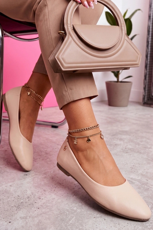 Beige ballerina's met zachte binnenzool Corra