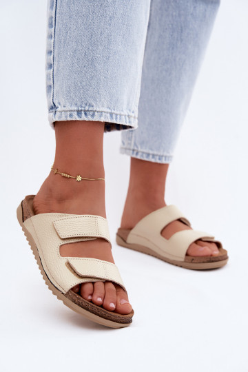 Ivoor dames leren slippers Inblu AA0005GU 2